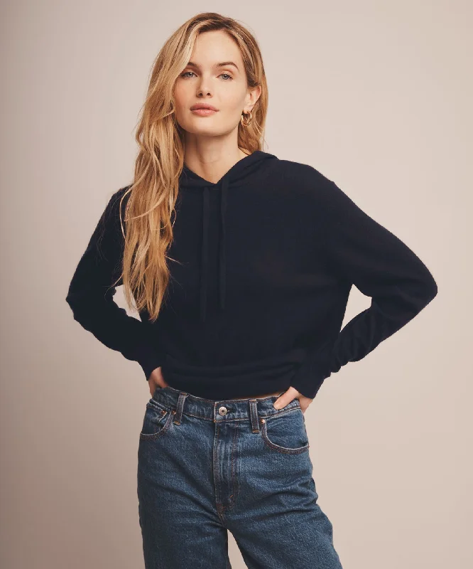 Off-Duty Cashmere Hoodie Hoodie with Hem Ribbing Snug Secure