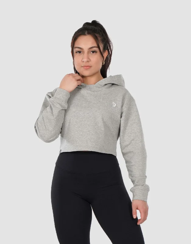 Training Cropped Hoodie Hoodie with Zipper Placket Modern Functional