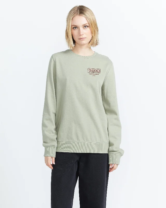 Truly Deal Crew Sweatshirt - Sage Hoodie with Tied Waist Feminine Flattering