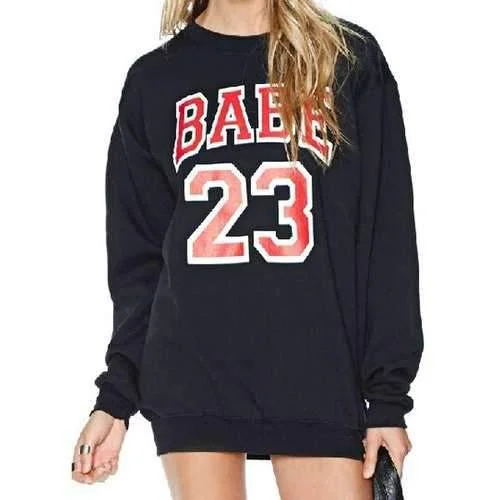 Casual Round Neck Letter Print Long Sleeves Long Sweatshirt For Women - Black M Hoodie with Half-Zip Sporty Casual Casual Round Neck Letter Print Long Sleeves Long Sweatshirt For Women - Black M Hoodie with Half-Zip Sporty Casual