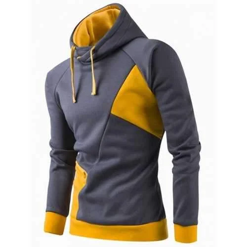 Inclined Zipper Classic Color Lump Splicing Rib Hem Slimming Hooded Long Sleeves Men's Hoodie - Yellow 2xl Hoodie with High-Low Hem Asymmetrical Trendy Inclined Zipper Classic Color Lump Splicing Rib Hem Slimming Hooded Long Sleeves Men's Hoodie - Yellow 2xl Hoodie with High-Low Hem Asymmetrical Trendy