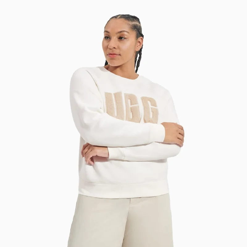 Women's Madeline Fuzzy Logo Crew Neck Sweatshirt Hoodie with Cuffed Sleeves Snug Secure Women's Madeline Fuzzy Logo Crew Neck Sweatshirt Hoodie with Cuffed Sleeves Snug Secure