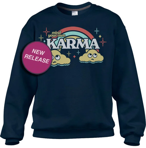 Unisex Mind Your Own Karma Sweatshirt Hoodie with Zipper Placket Modern Functional
