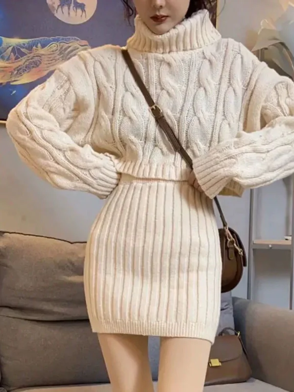 Vienna Premium Winter Skirt Coord Set cashmere skirt plush