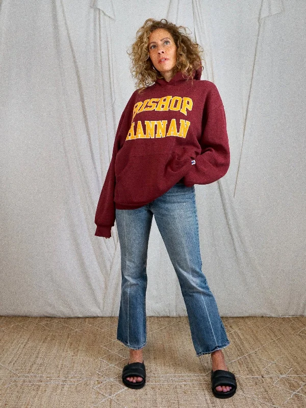 Vintage Bishop Hannan Gym Sweatshirt Hoodie with Ribbed Cuffs Snug Fit Comfort