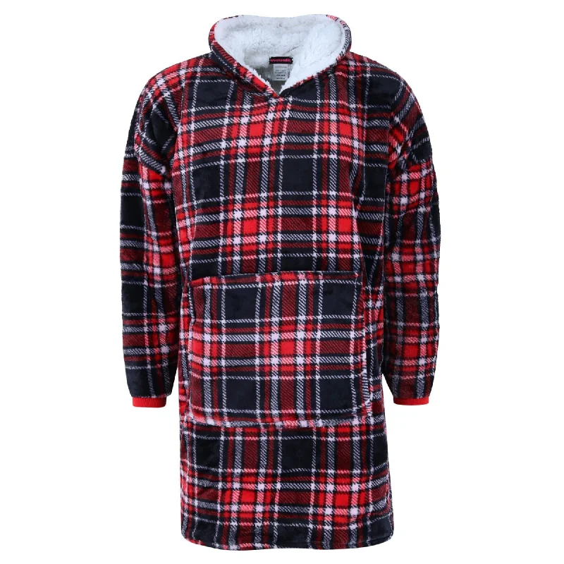 Weekending Women's Plaid Humongo Hoodie Lounge Shirt Hoodie with Raw Hem Edgy Unfinished Weekending Women's Plaid Humongo Hoodie Lounge Shirt Hoodie with Raw Hem Edgy Unfinished