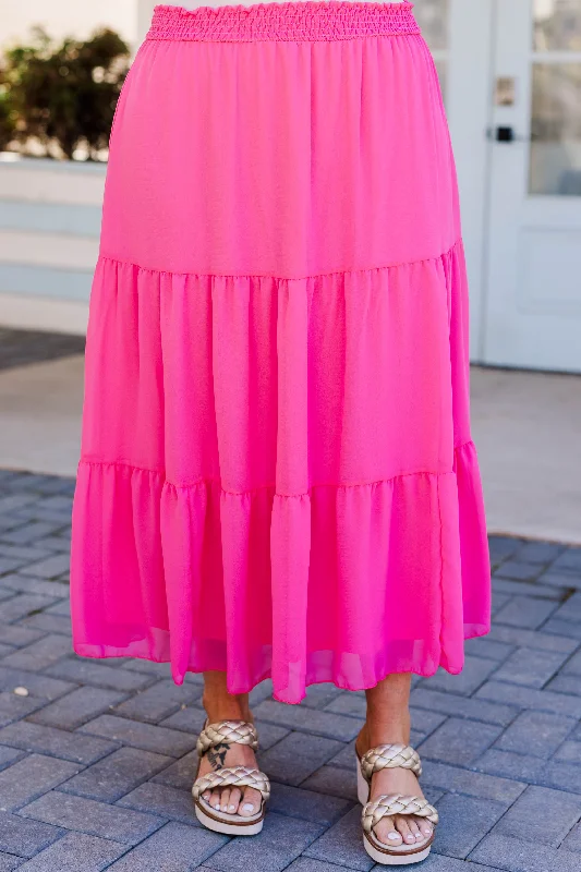 What To Say Skirt, Fuchsia corduroy skirt cozy