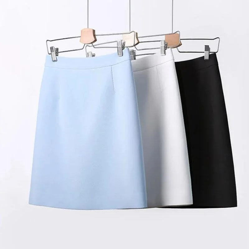 Woman Skirts Girls Summer Breathable A-line Skirt Slim Casual Mini Skirts Office Ladies Solid Color High Waist Skirt velvet skirt sumptuous