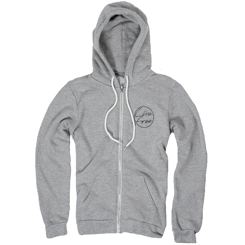 Women's American Flag Zip Up Hoodie | Made in USA Hoodie with Hidden Zipper Minimalist Clean