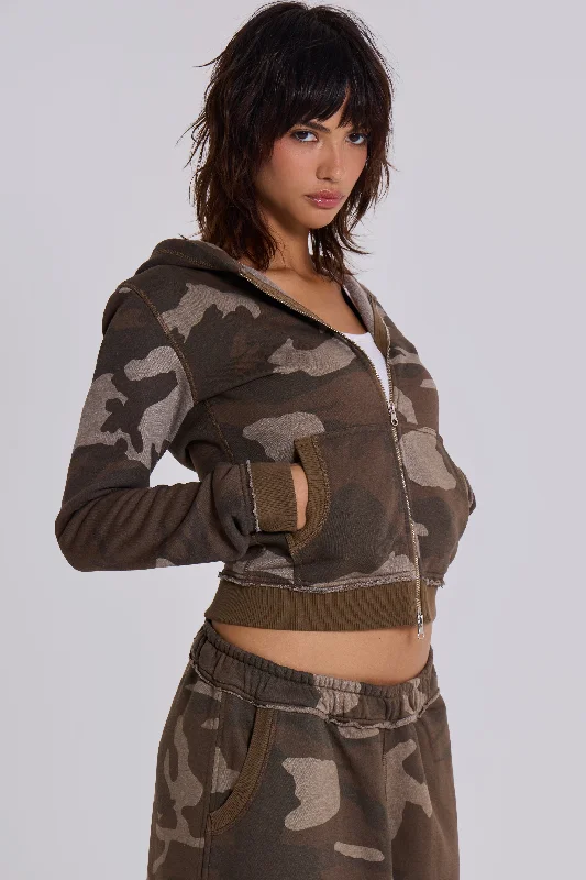 Camo Mini Monster Hoodie Hoodie with Crew Neck Simple Timeless