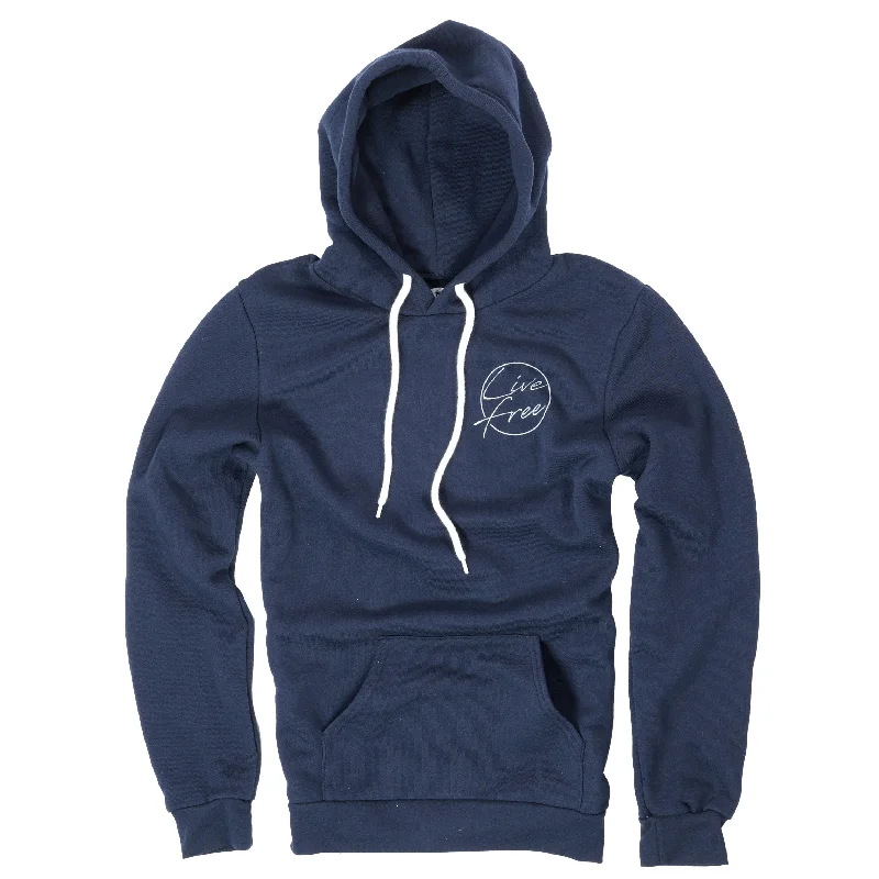 Women's Navy American Flag Hooded Sweatshirt | Made in USA Hoodie with Relaxed Fit Easy Casual Women's Navy American Flag Hooded Sweatshirt | Made in USA Hoodie with Relaxed Fit Easy Casual