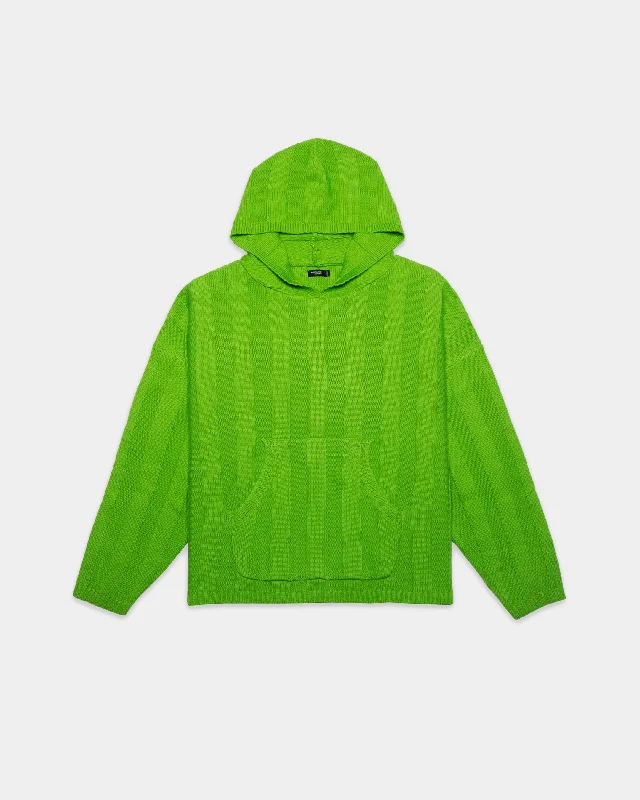 Women's StripeKnit Hoodie Hoodie with Hem Detail Decorative Unique