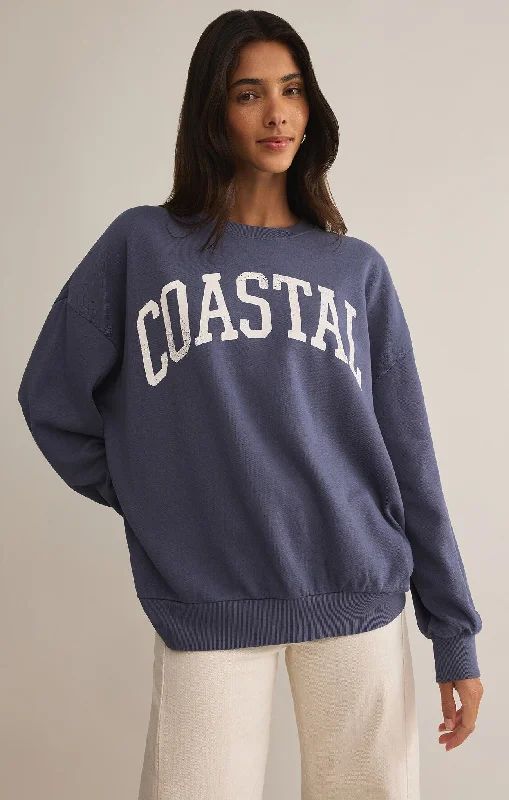 Z Supply - Coast Sunday Sweatshirt Hoodie with Color Block Contrast Stylish