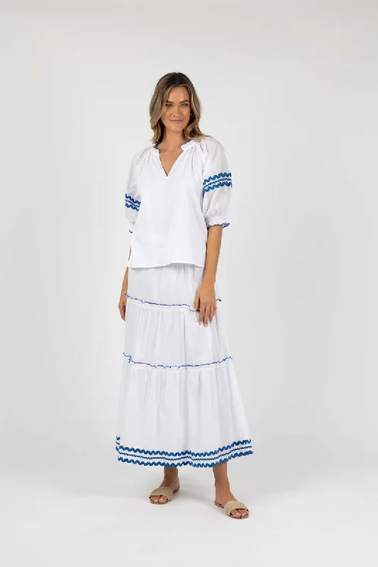 Ziggy Skirt in White HS24323 by Humidity Lifestyle cashmere skirt rich